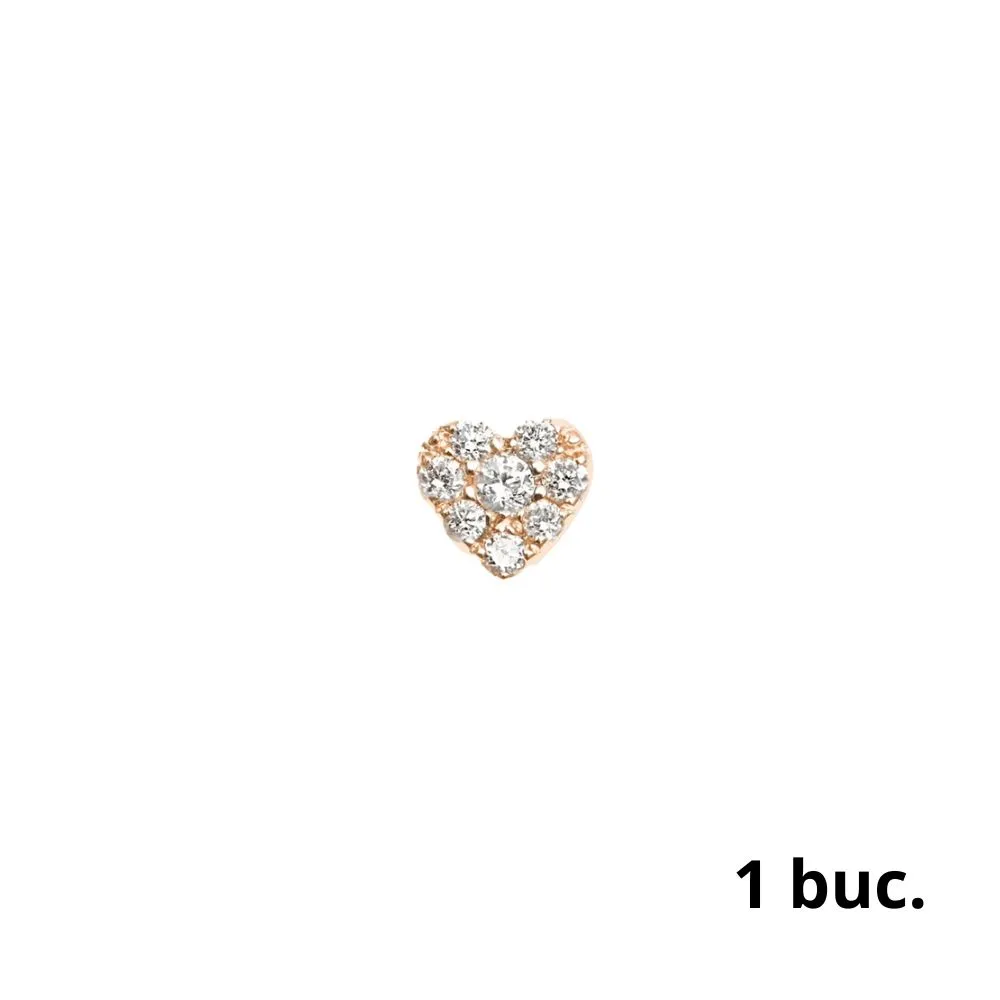 Cercel din aur roz cu Diamant