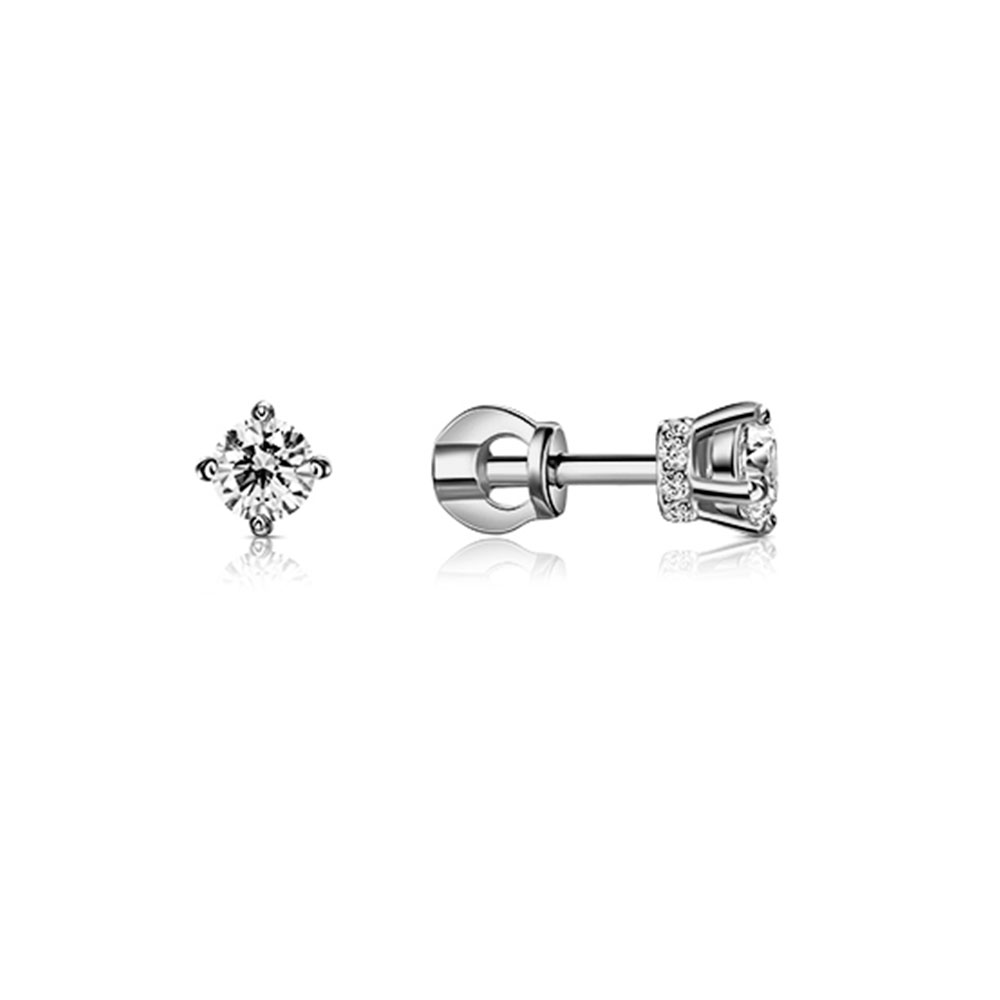 Cercei Pusete din argint  cu pietre Cubic Zirconia Incolor