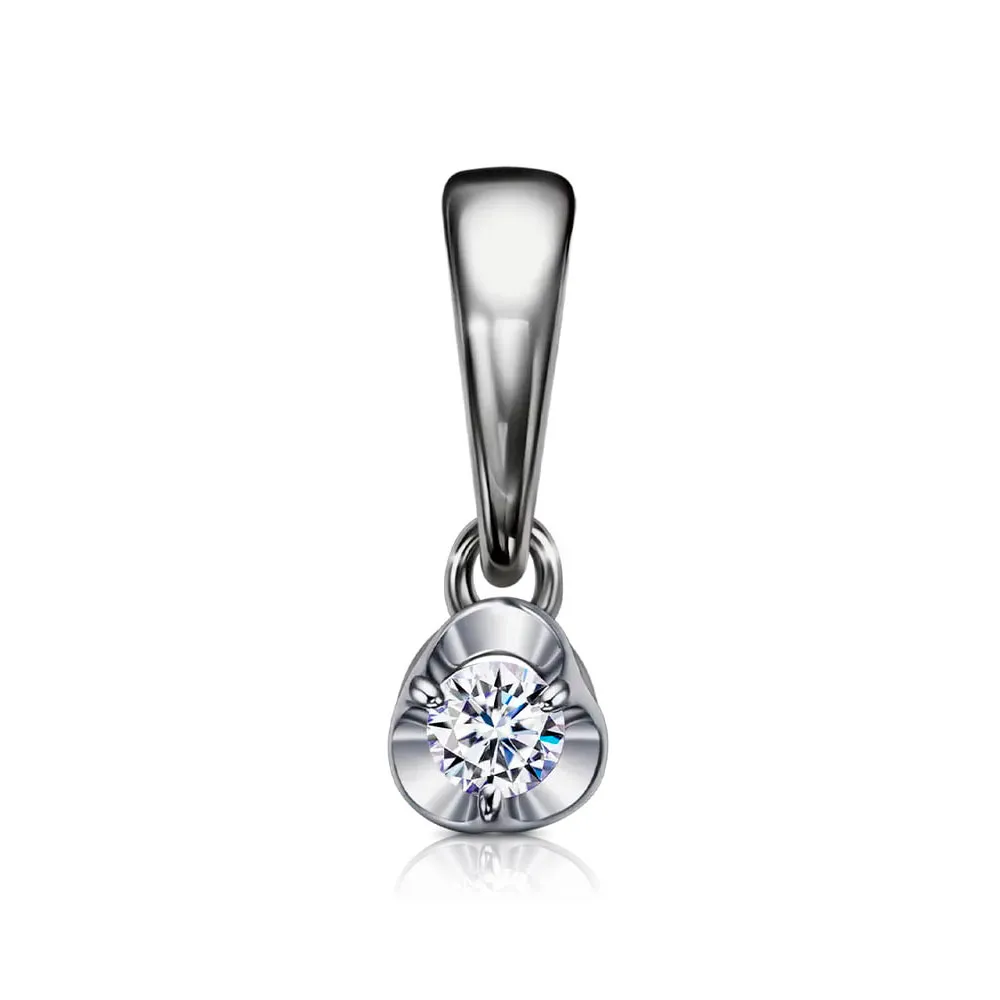 Pandantiv din aur alb cu Cubic Zirconia Incolor