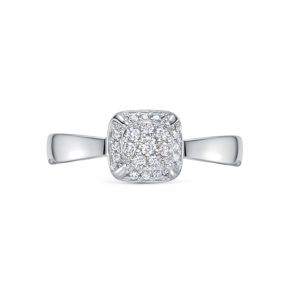 Inel din aur alb cu pietre Diamant