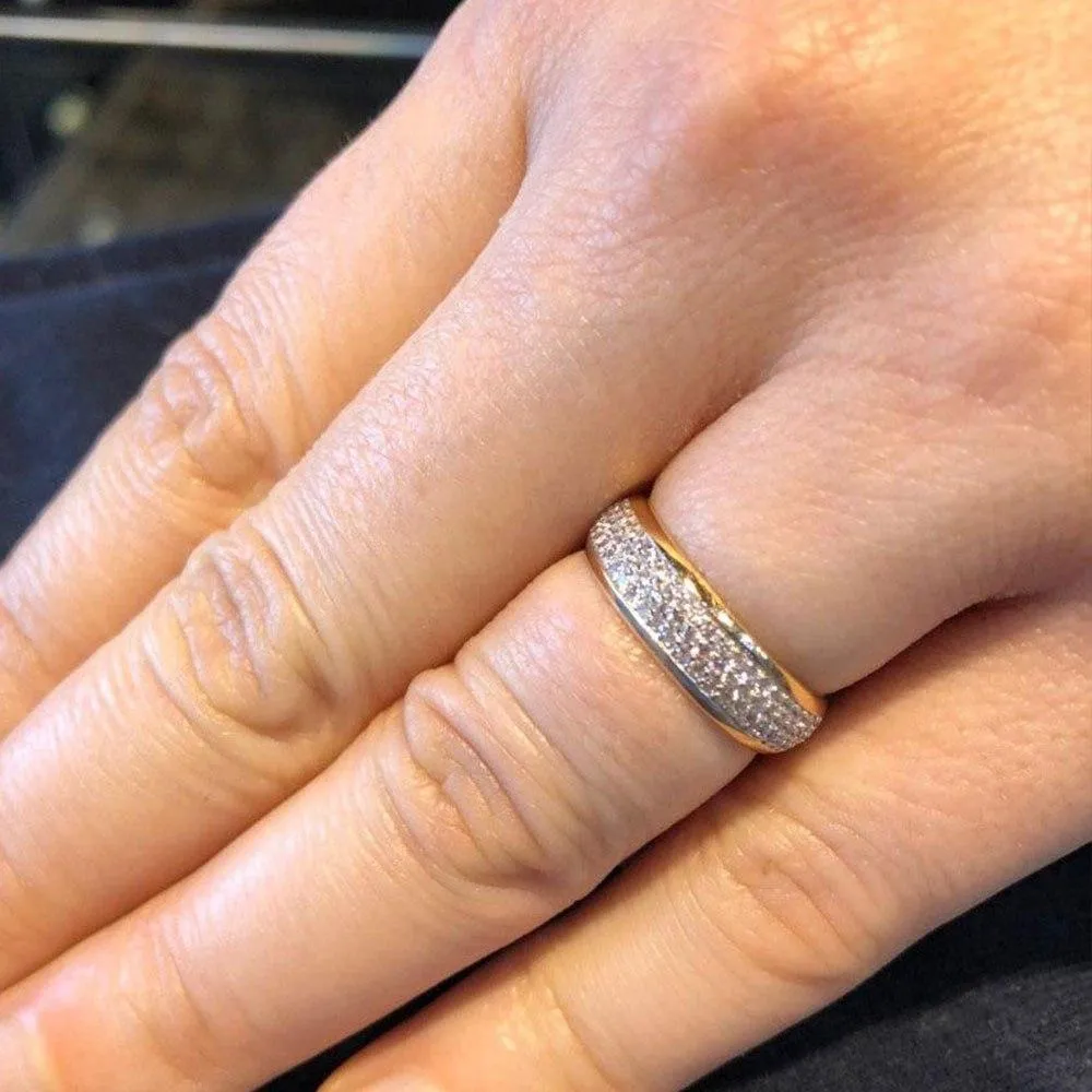 Inel din aur roșu cu Cubic Zirconia Incolor