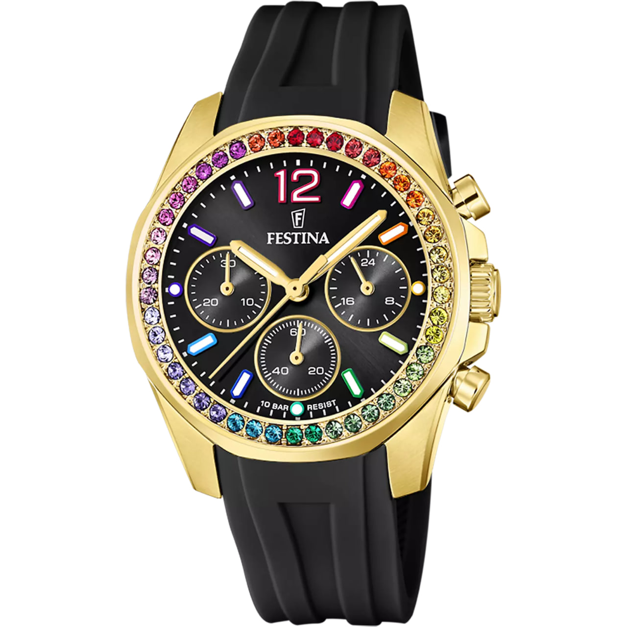 Ceas FESTINA  cu pietre Swarovski multicolore