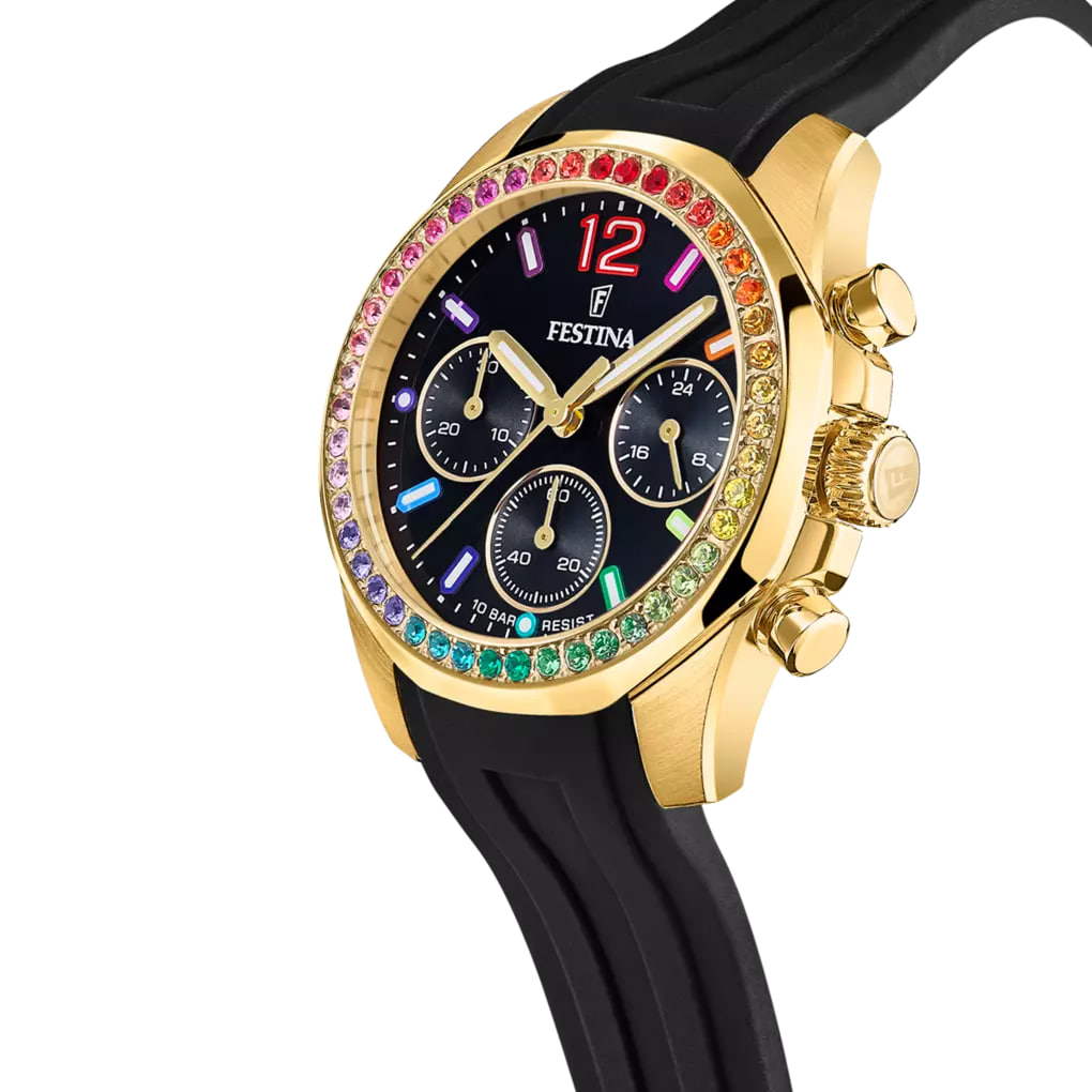 Ceas FESTINA  cu pietre Swarovski multicolore