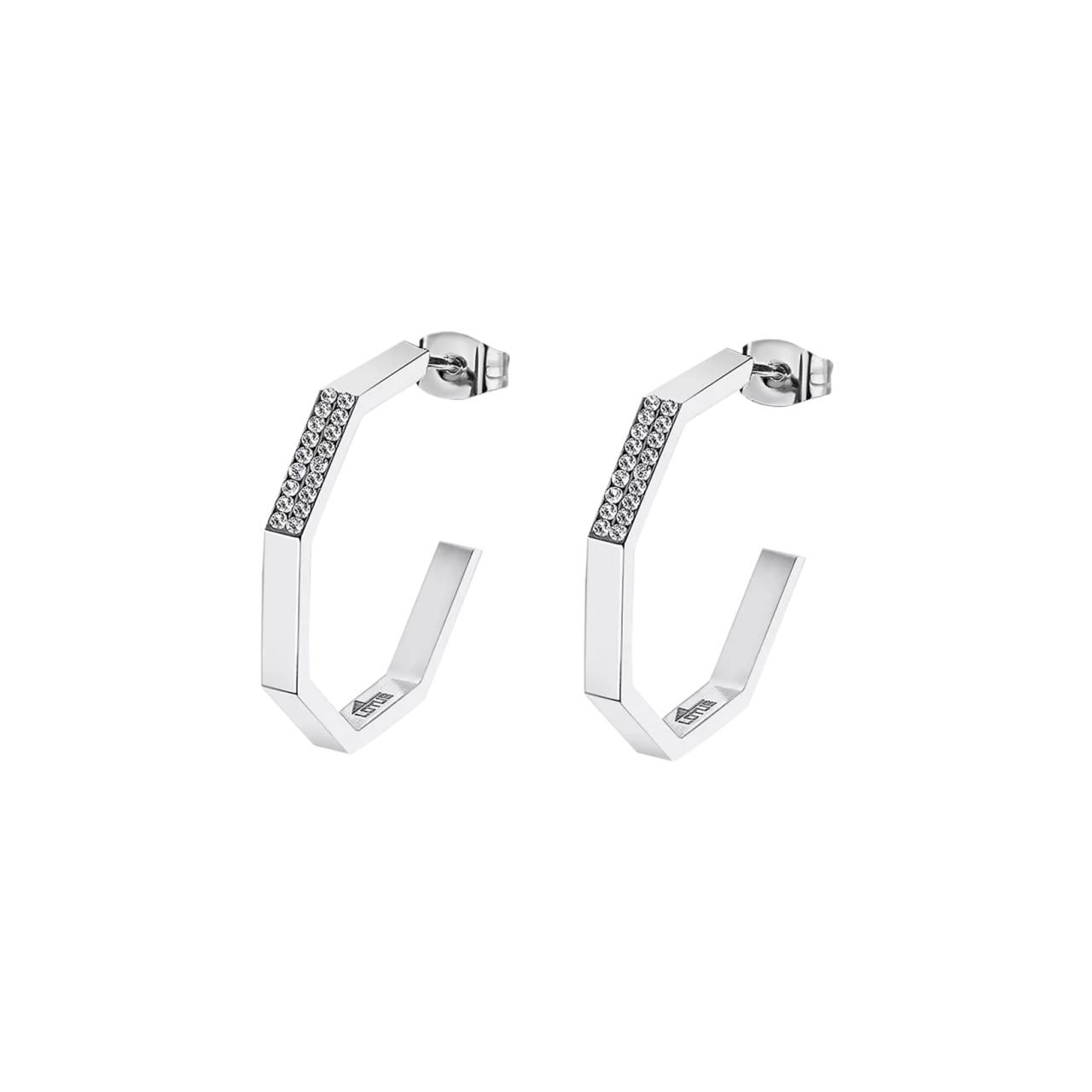 Cercei Pusete din oțel  cu pietre Cubic Zirconia Incolor