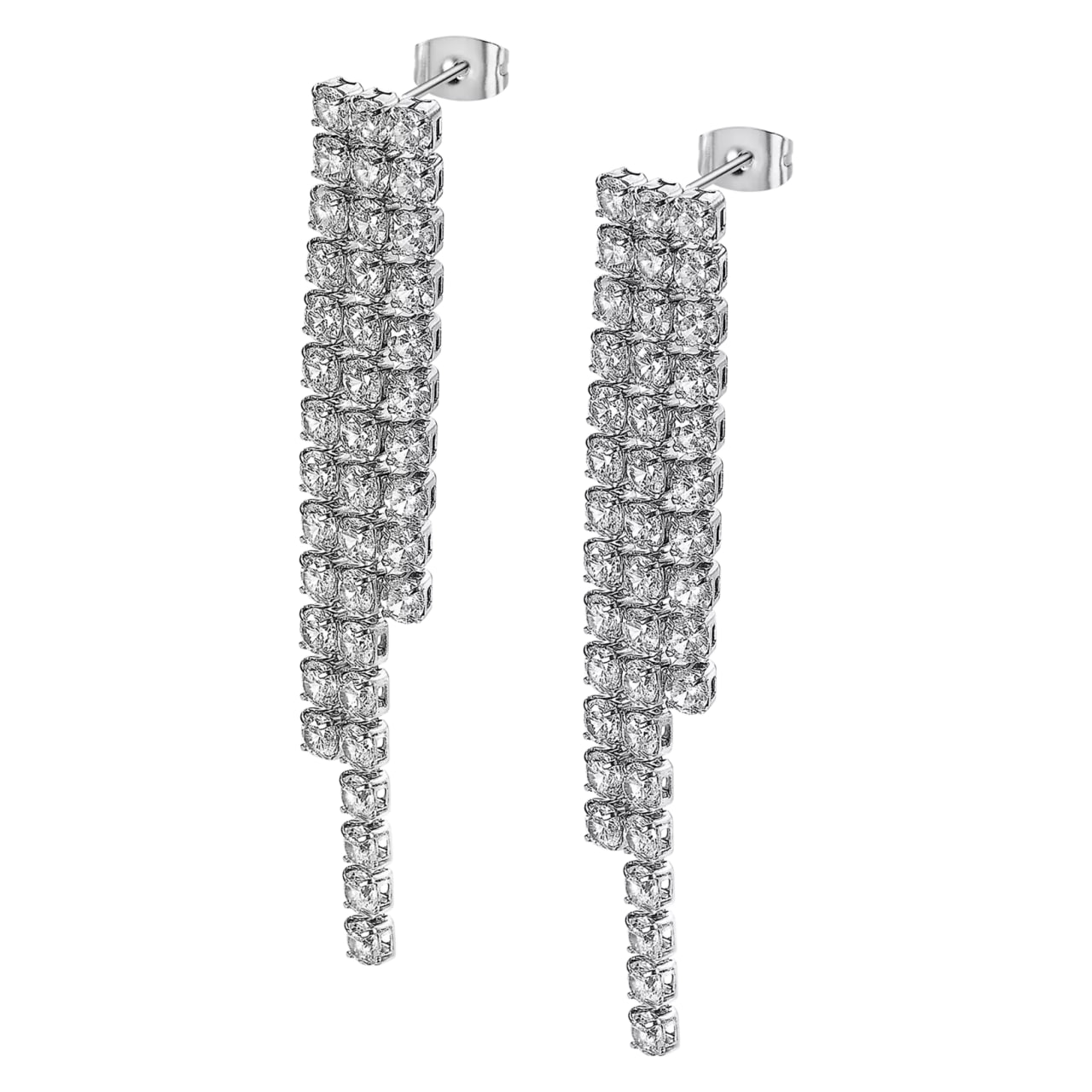 Cercei Pusete din oțel  cu pietre Cubic Zirconia Incolor