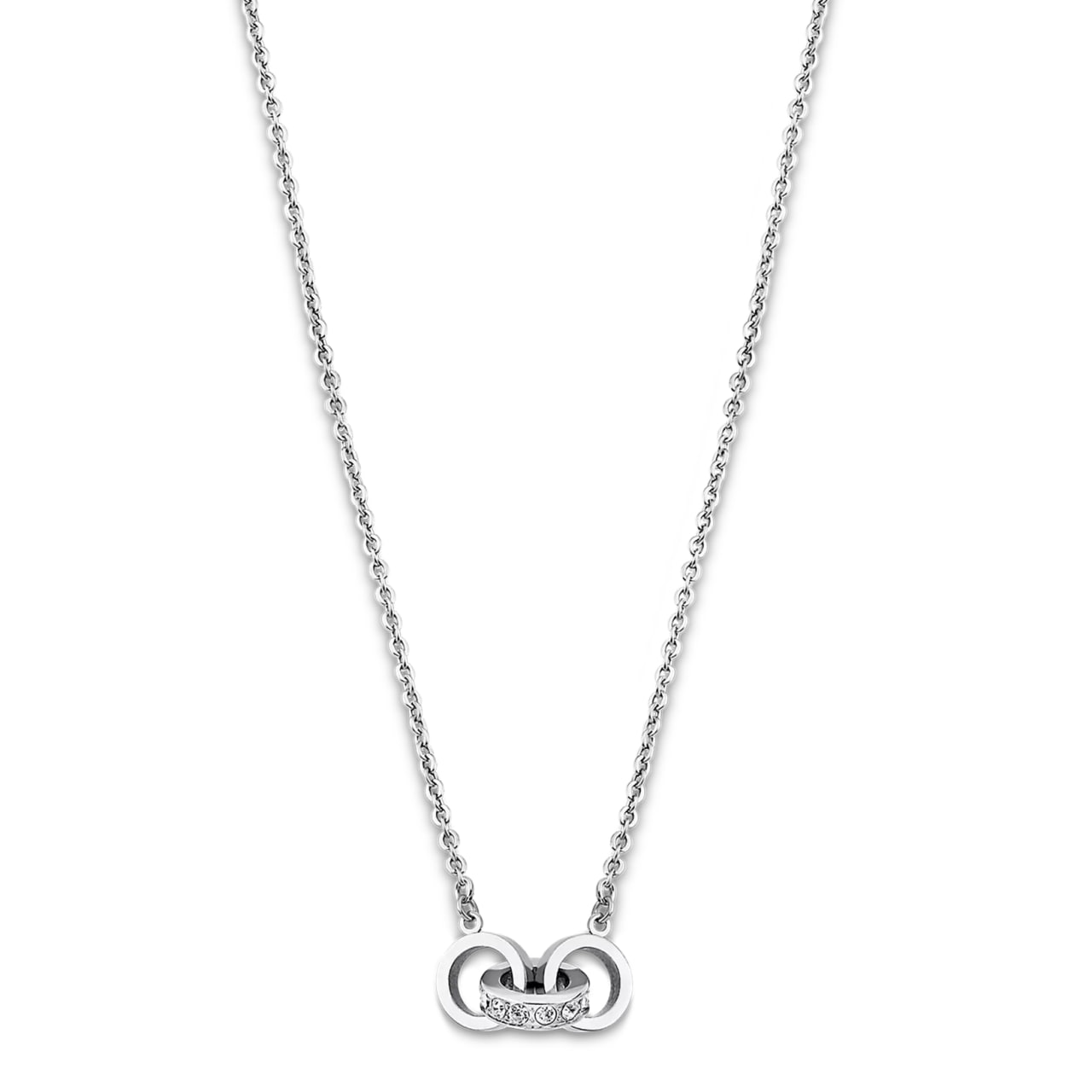 Colier din oțel  cu pietre Cubic Zirconia Incolor