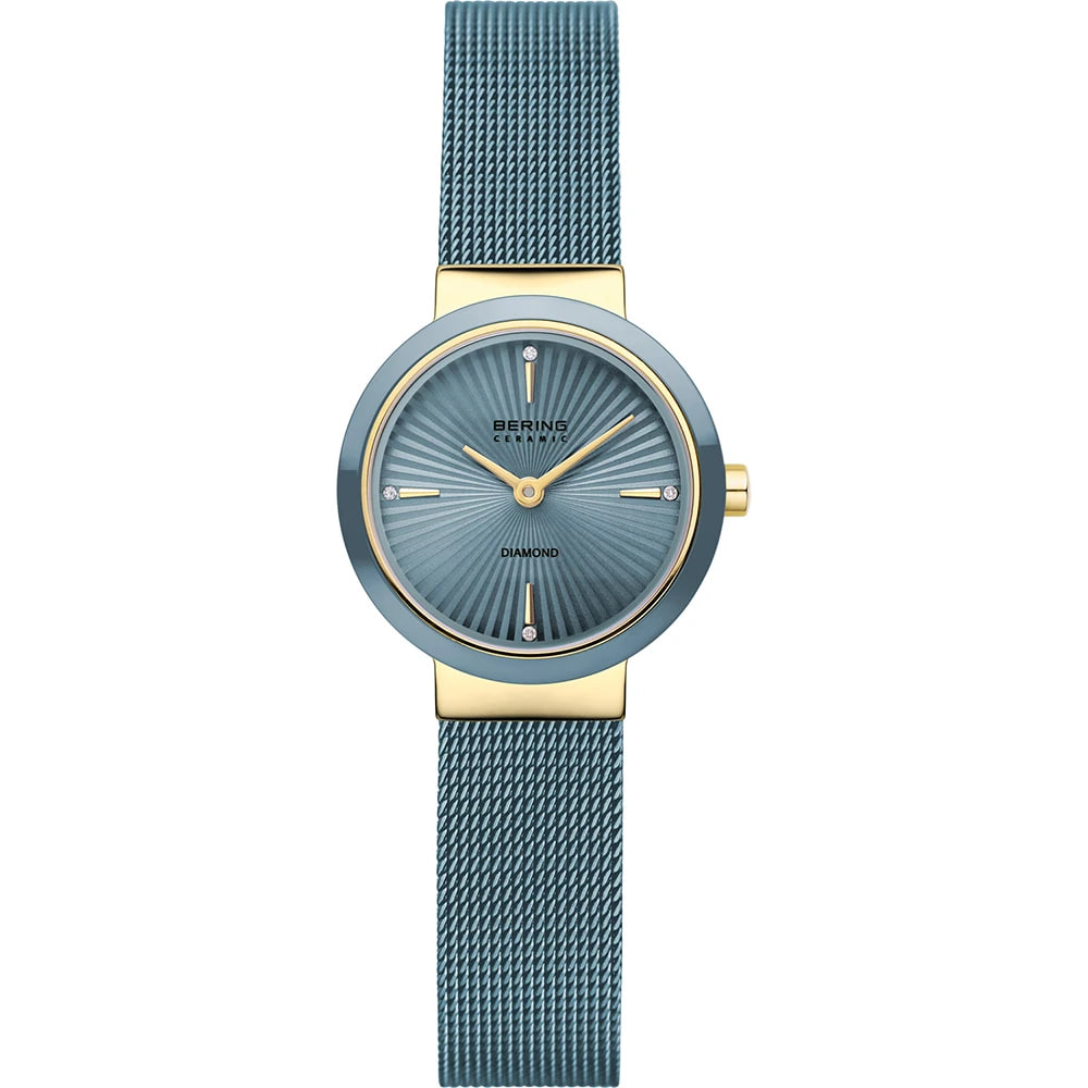 Ceas BERING  cu pietre Diamant, Ceramica albastra