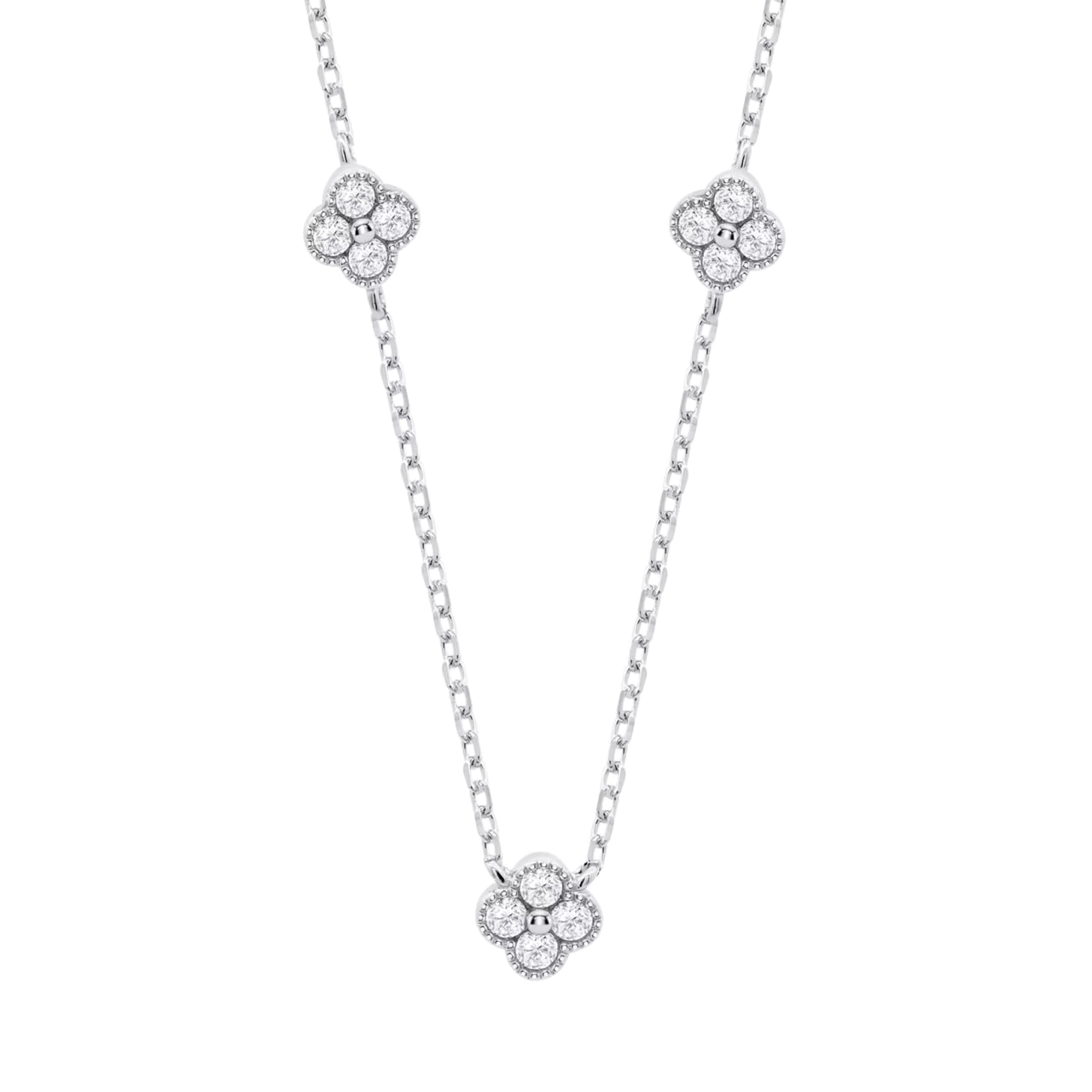 Colier din argint  cu pietre Cubic Zirconia Incolor