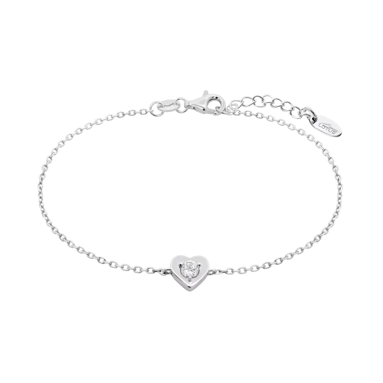 Браслет Love из серебра с камнями Фианит Бесцветный