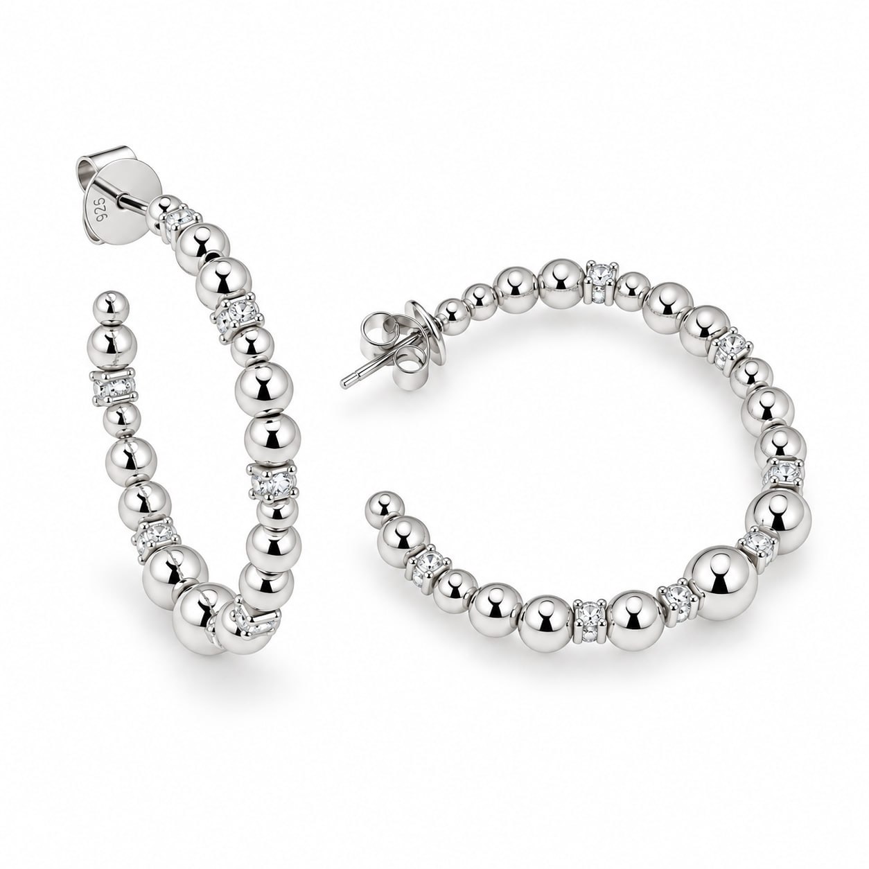 Cercei Pusete din argint cu Cubic Zirconia Incolor
