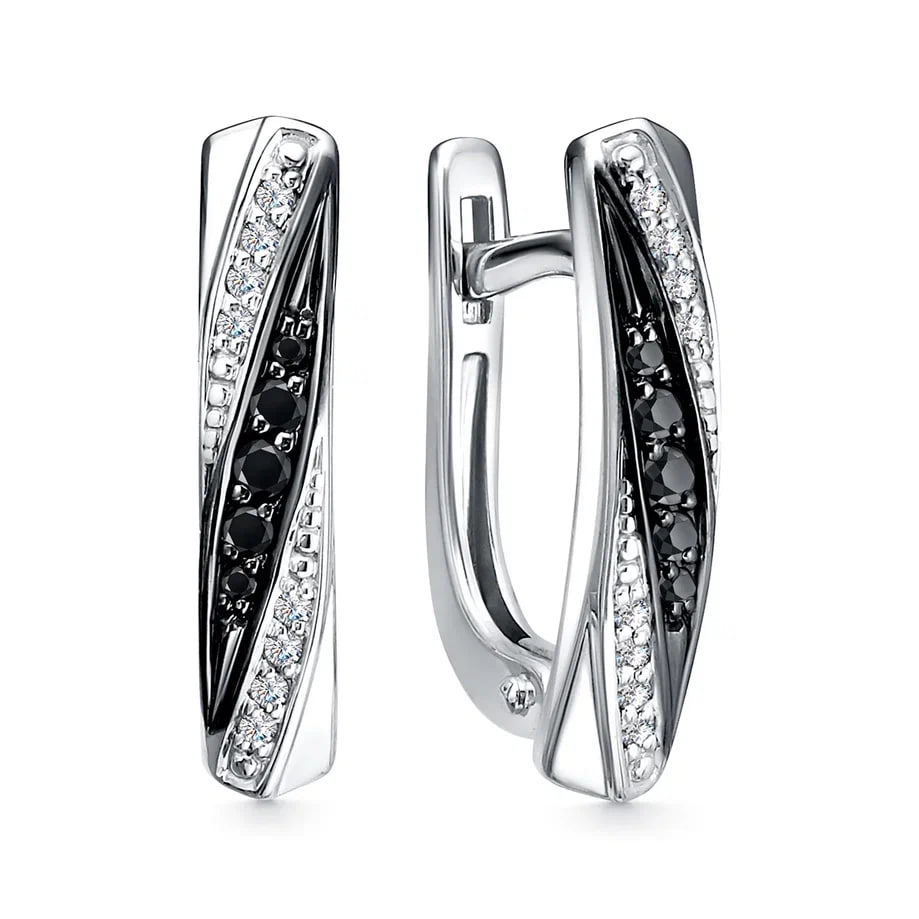 Cercei din aur alb cu Diamant, Diamant negru