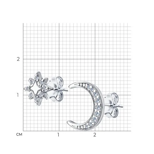 Cercei Pusete din argint cu Cubic Zirconia Incolor