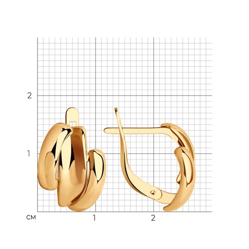 Серьги из красного золота без камней