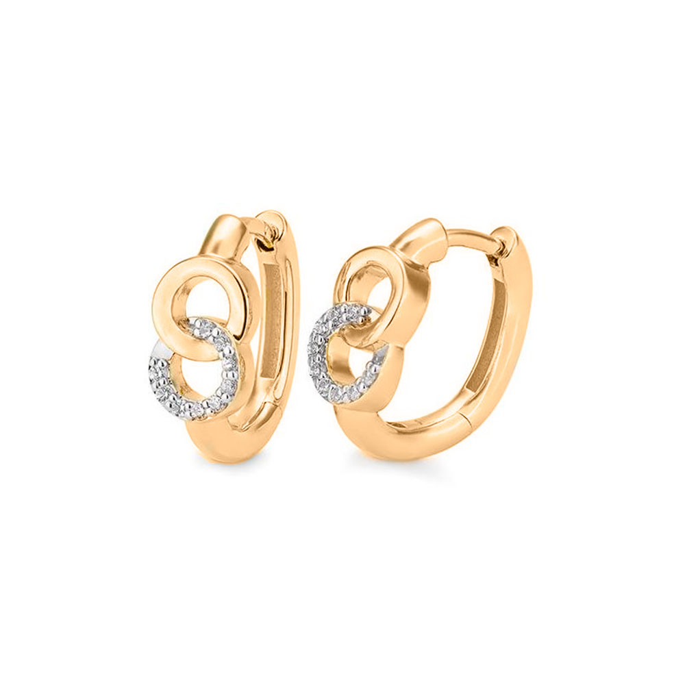 Серьги Конго из красного золота с камнями Бриллиант