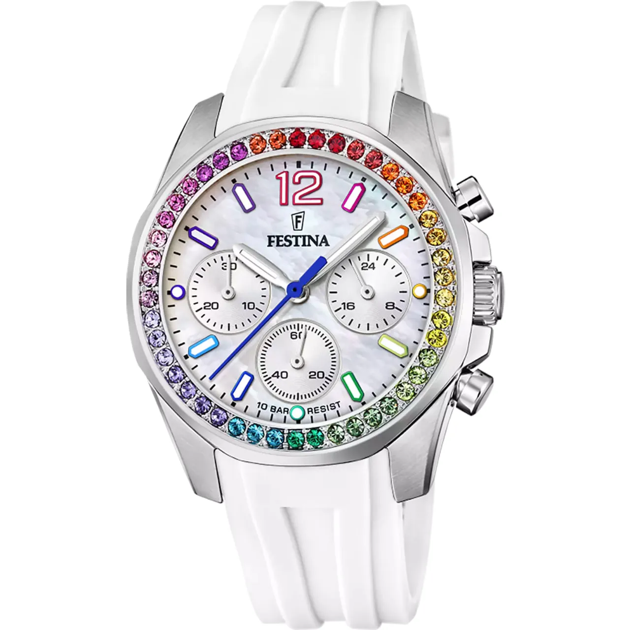 Часы FESTINA с камнями Swarovski разноцветные\n