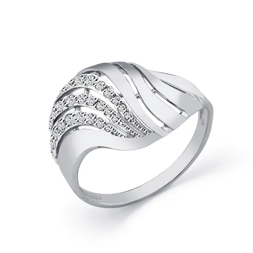 Inel din aur alb cu Cubic Zirconia Incolor