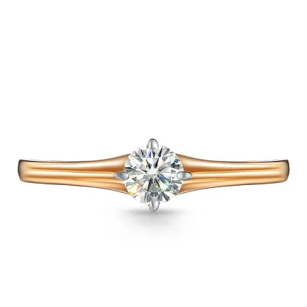 Inel din aur roșu cu Cubic Zirconia Incolor