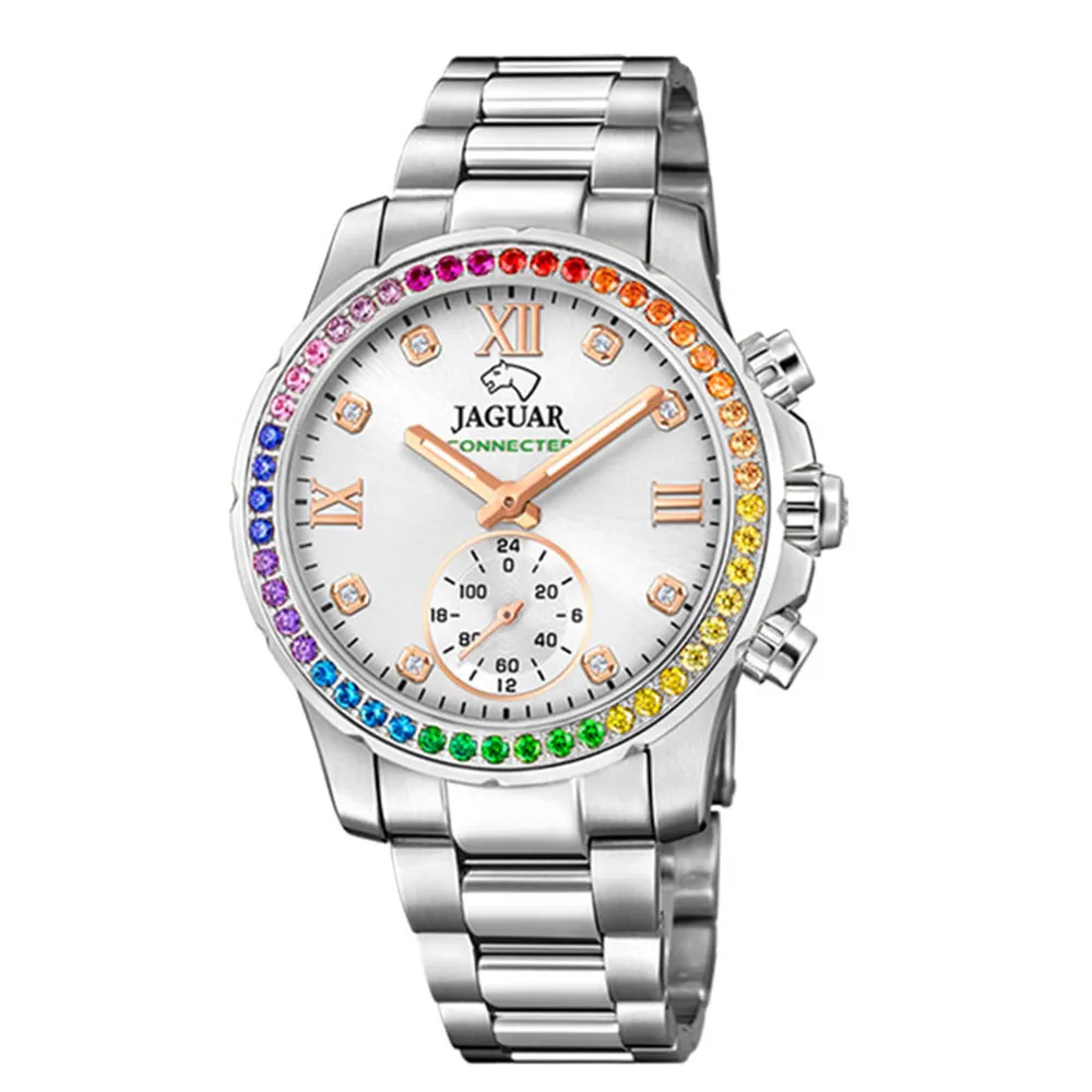Часы JAGUAR с камнями Swarovski разноцветные\n