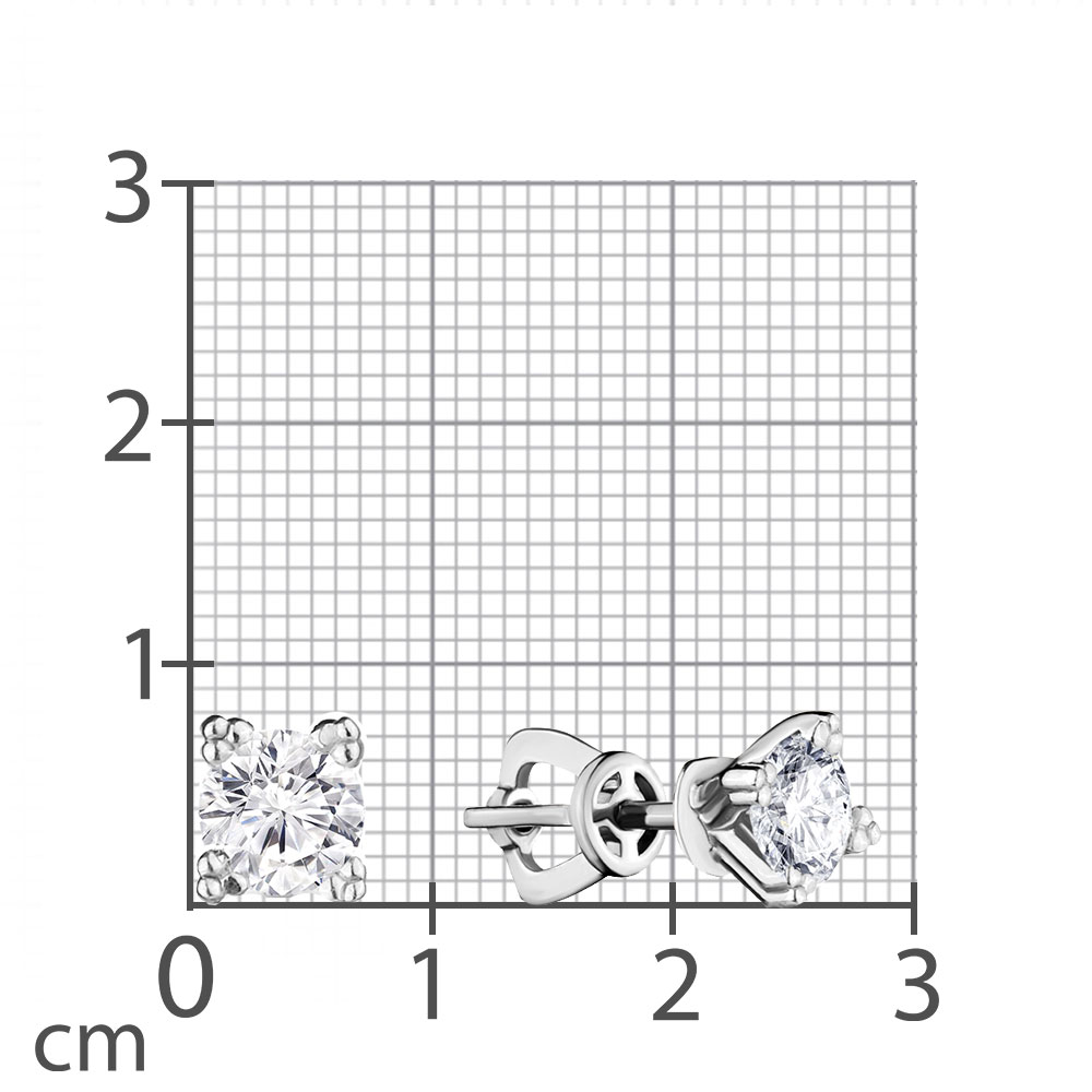 Cercei Pusete din aur alb cu pietre Swarovski