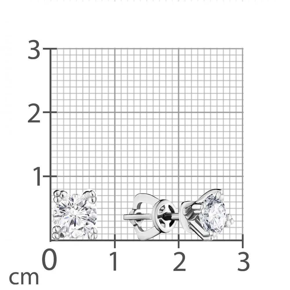 Cercei Pusete din aur alb cu Swarovski