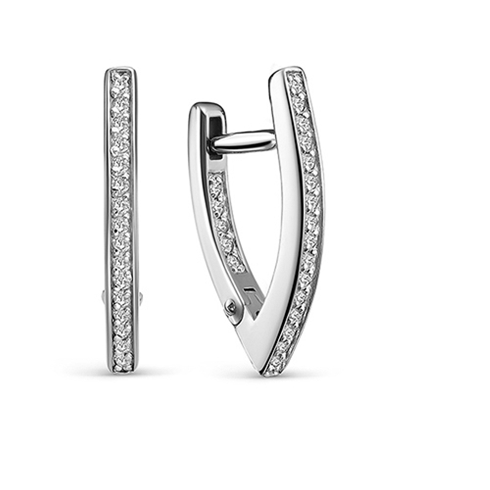 Cercei din argint  cu pietre Cubic Zirconia Incolor
