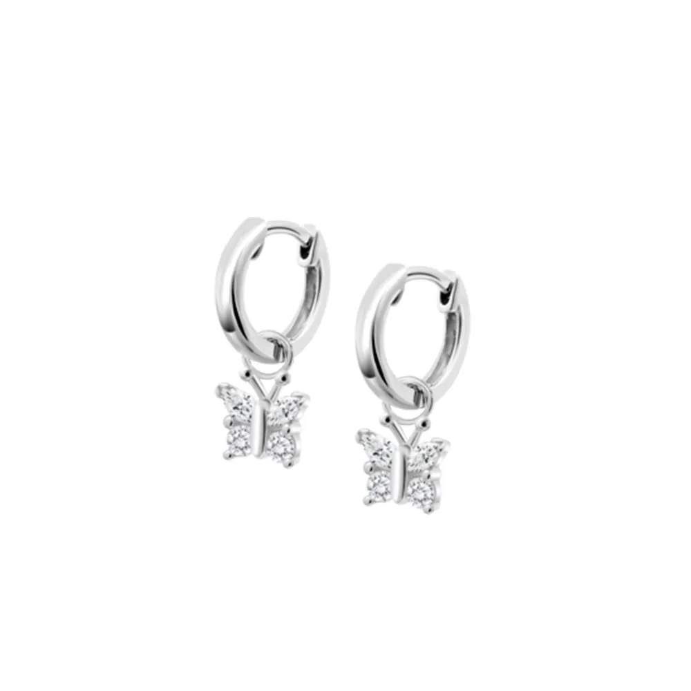 Cercei Creole din argint cu Cubic Zirconia Incolor