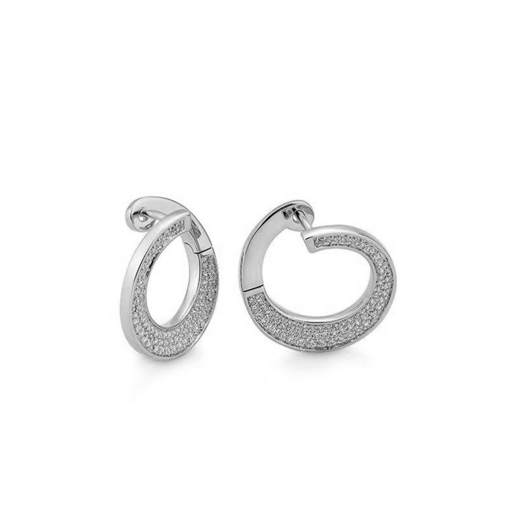 Cercei din aur alb cu pietre Diamant