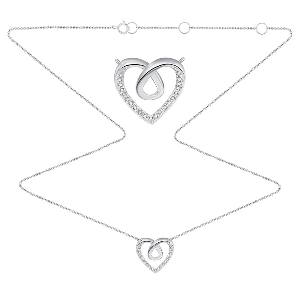 Colier din aur alb cu pietre Diamant