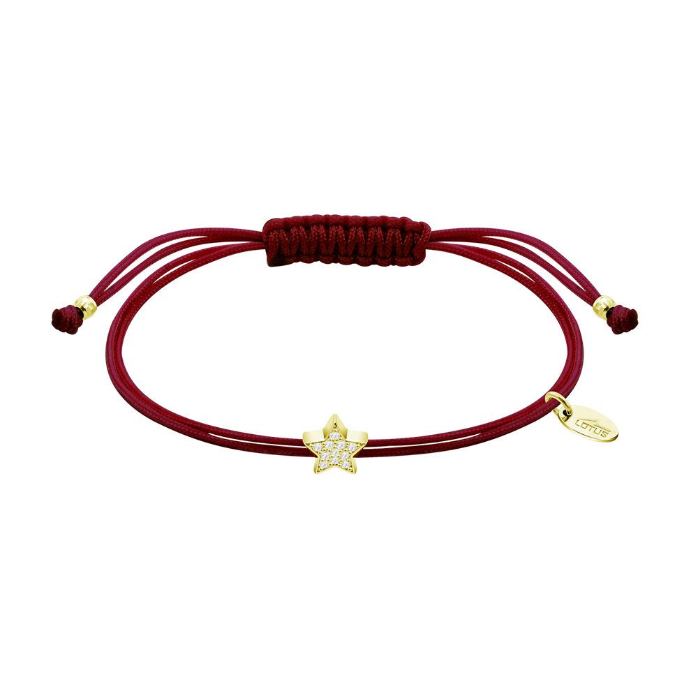 Brățară Stea din argint placat cu aur  cu pietre Cubic Zirconia Incolor, Textil