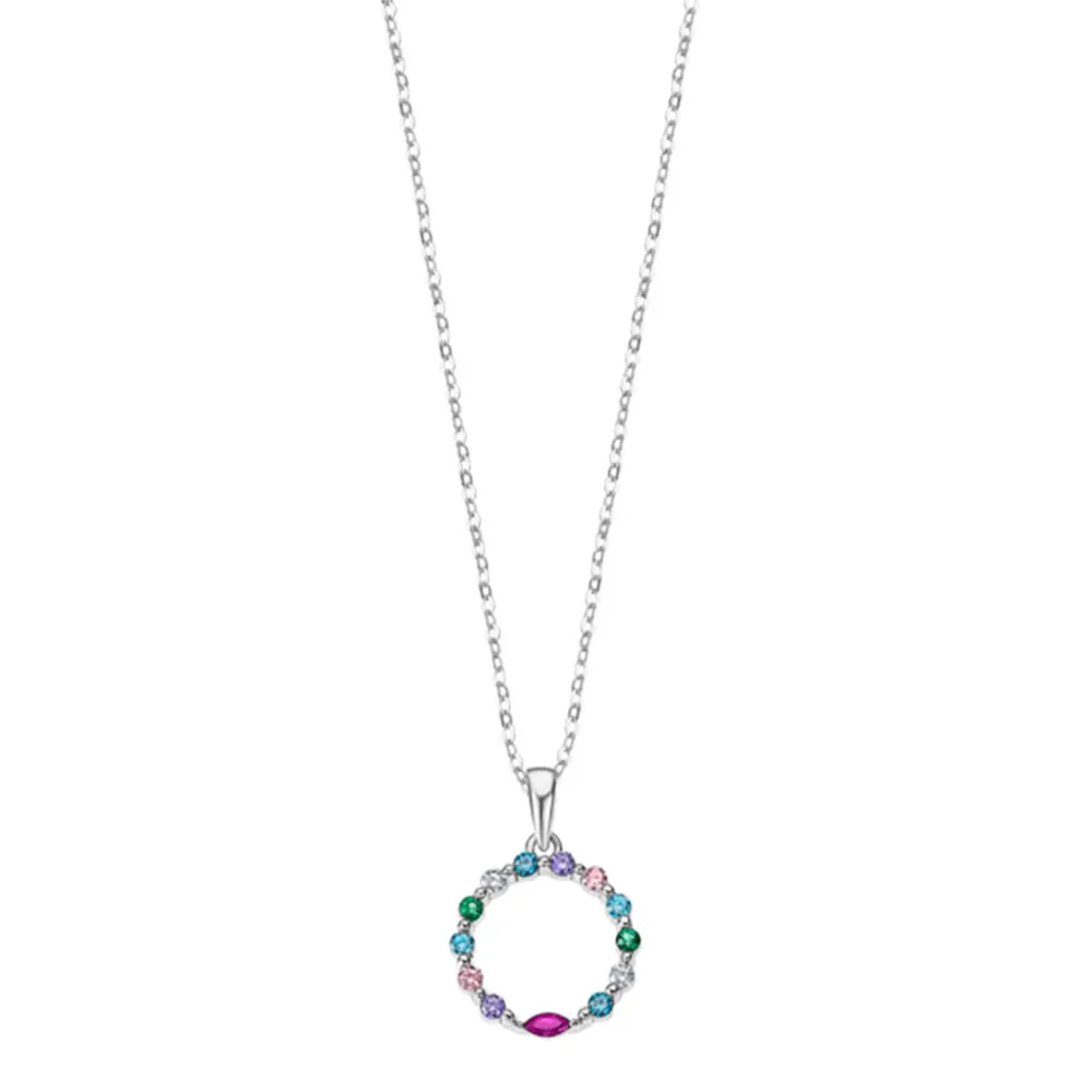 Colier din argint cu Cubic Zirconia Multicoloră