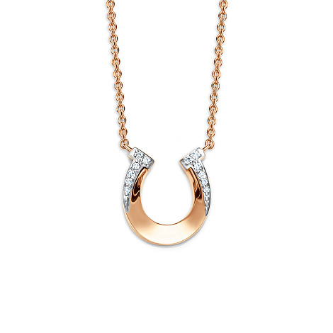 Colier din aur roșu cu pietre Diamant