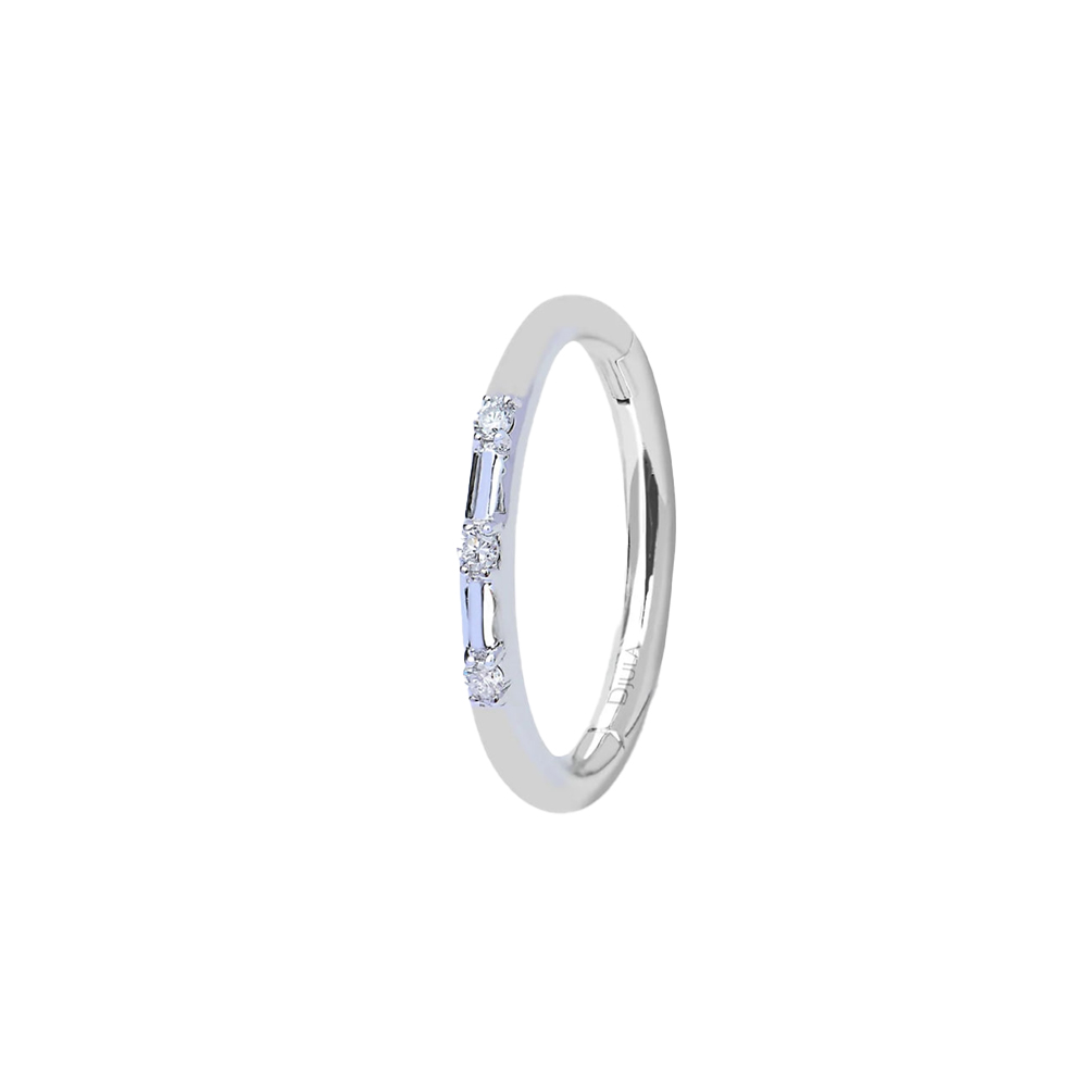 Cercel din aur alb cu pietre Diamant