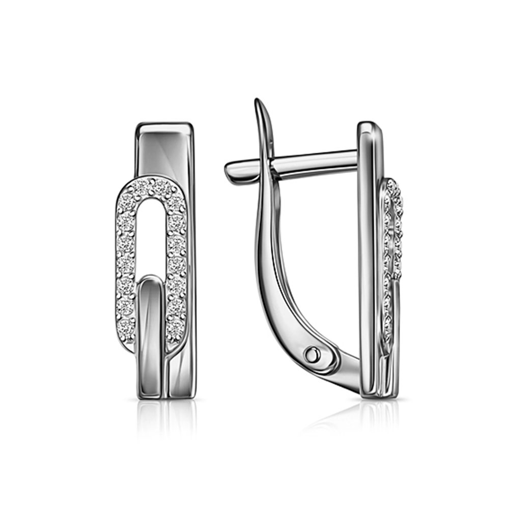Cercei din argint  cu pietre Cubic Zirconia Incolor