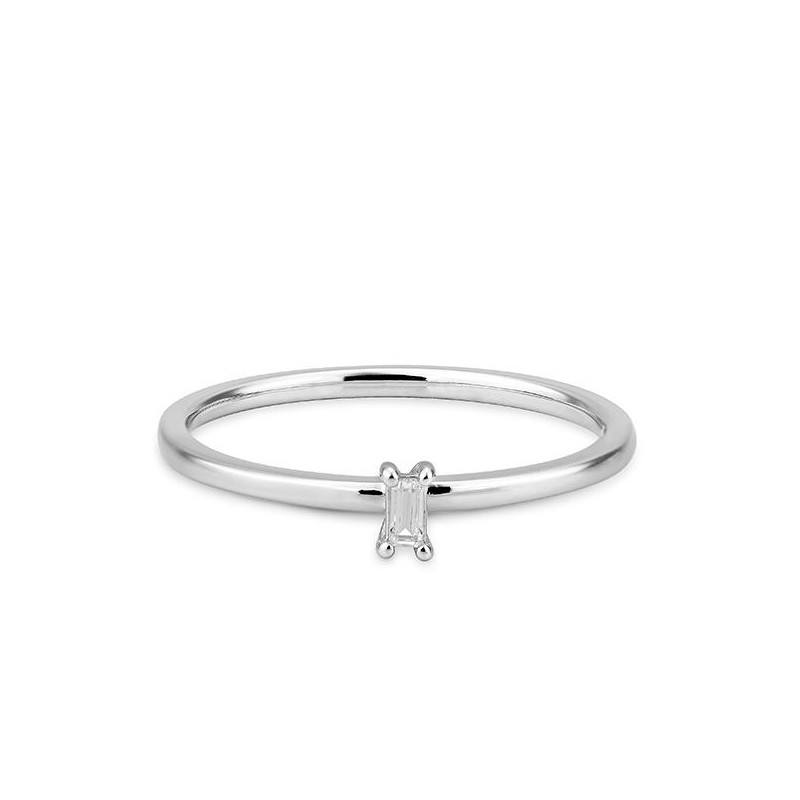 Кольцо из белого золота с камнями Бриллиант