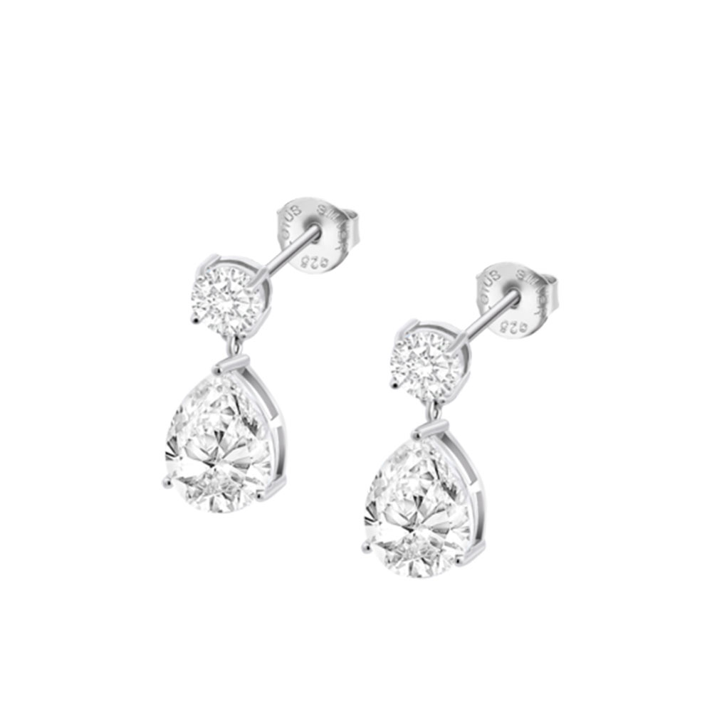 Cercei Pusete din argint  cu pietre Cubic Zirconia Incolor