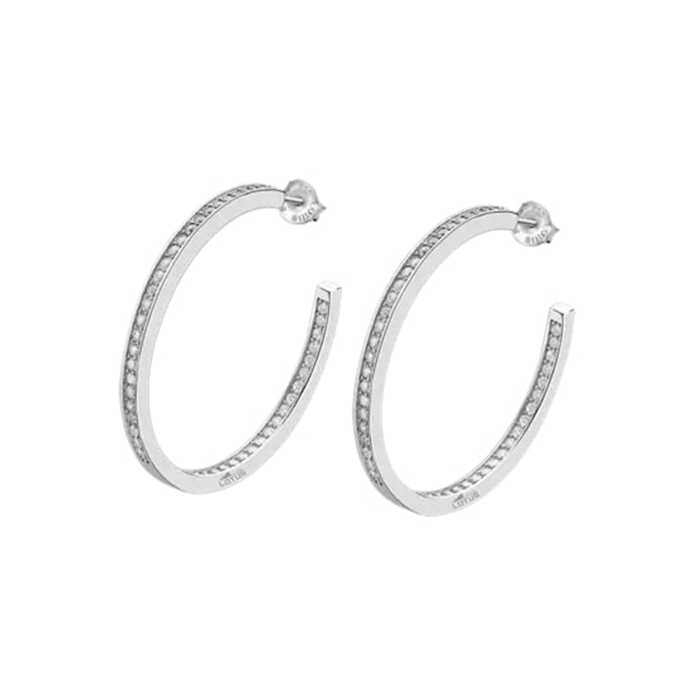 Cercei Pusete din argint  cu pietre Cubic Zirconia Incolor