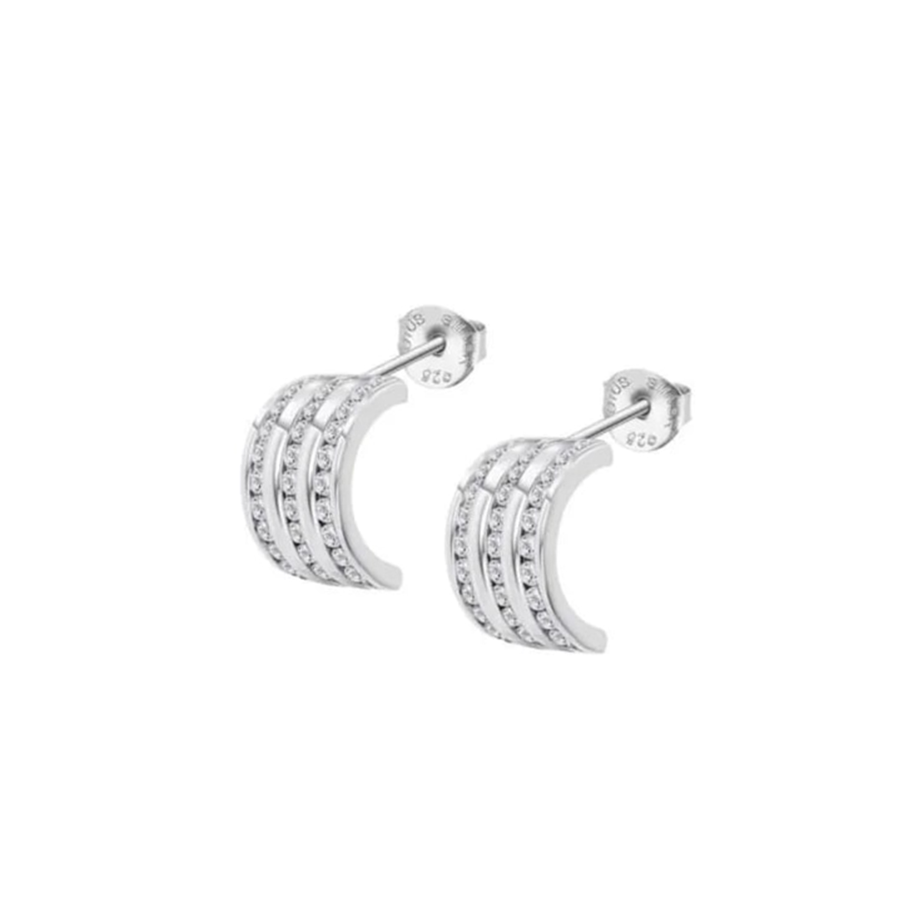 Cercei Pusete din argint  cu pietre Cubic Zirconia Incolor