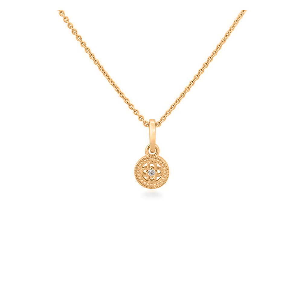 Pandantiv din aur roșu cu pietre Diamant