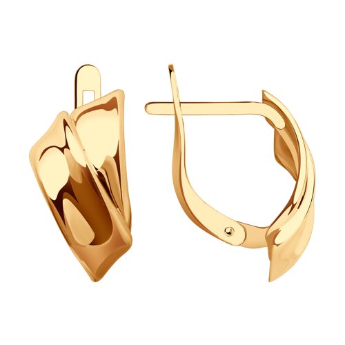 Серьги из красного золота без камней