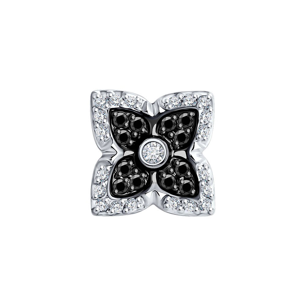 Pandantiv din aur alb cu pietre Diamant, Diamant negru