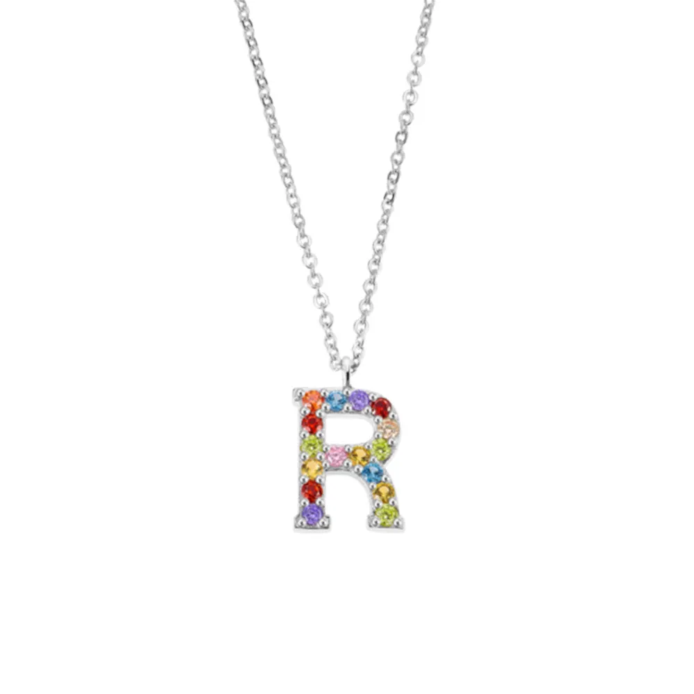 Colier din argint cu Cubic Zirconia Multicoloră