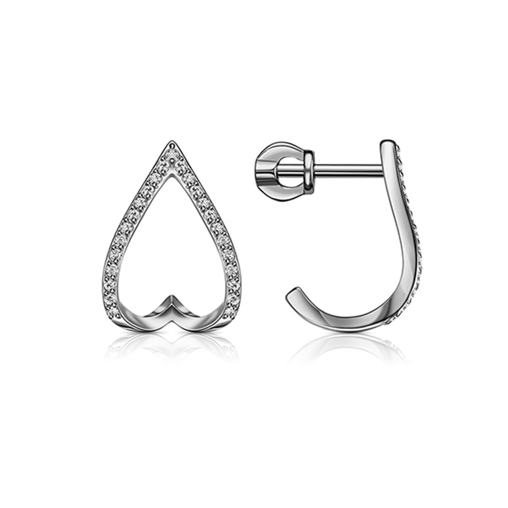 Cercei Pusete din argint  cu pietre Cubic Zirconia Incolor