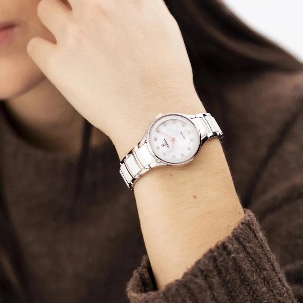 Часы FESTINA с камнями Swarovski, Керамика белая
