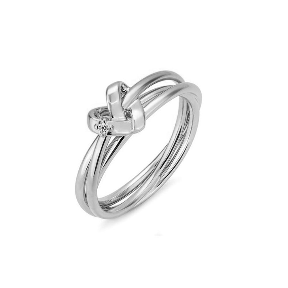 Кольцо из белого золота с камнями Бриллиант