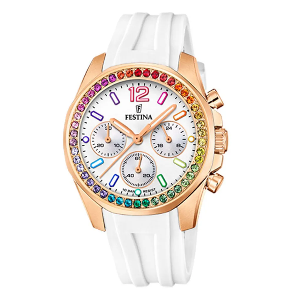 Ceas FESTINA cu pietre Swarovski multicolore