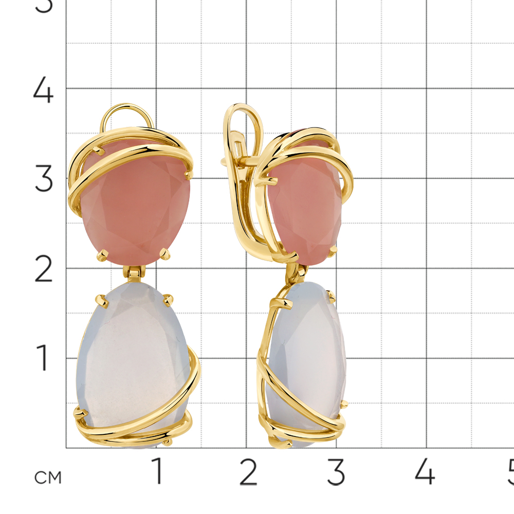 Cercei Suspendați din aur galben cu pietre ,