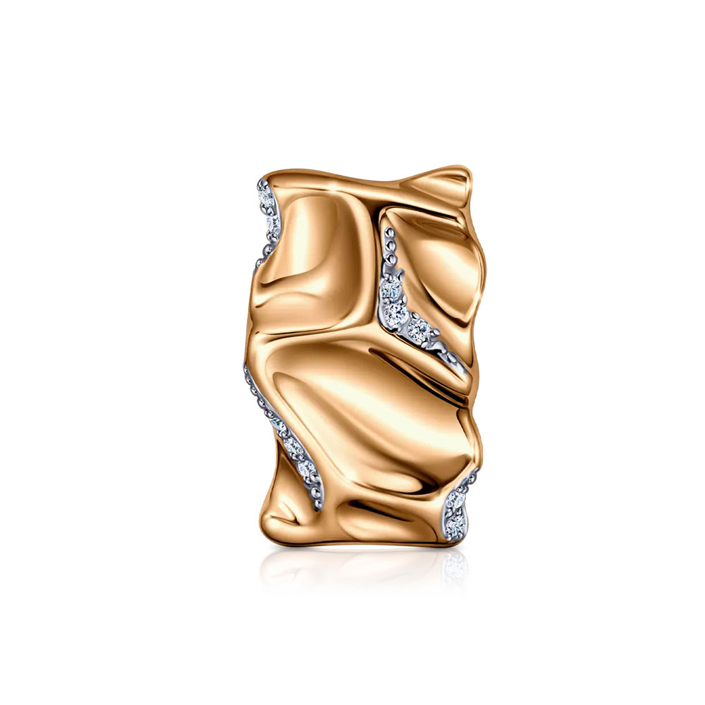 Pandantiv din aur roșu cu pietre Cubic Zirconia Incolor