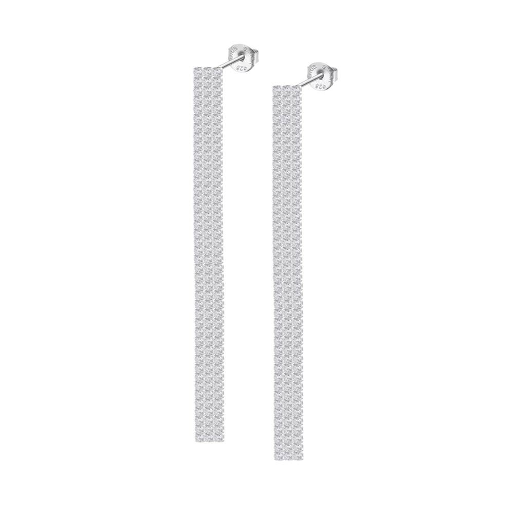 Cercei Pusete din argint  cu pietre Cubic Zirconia Incolor