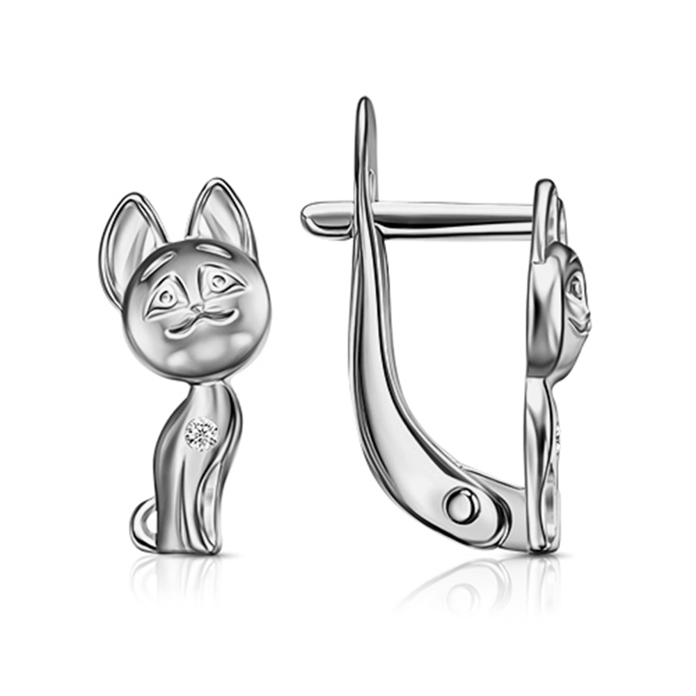 Cercei p-u copii din argint  cu pietre Cubic Zirconia Incolor