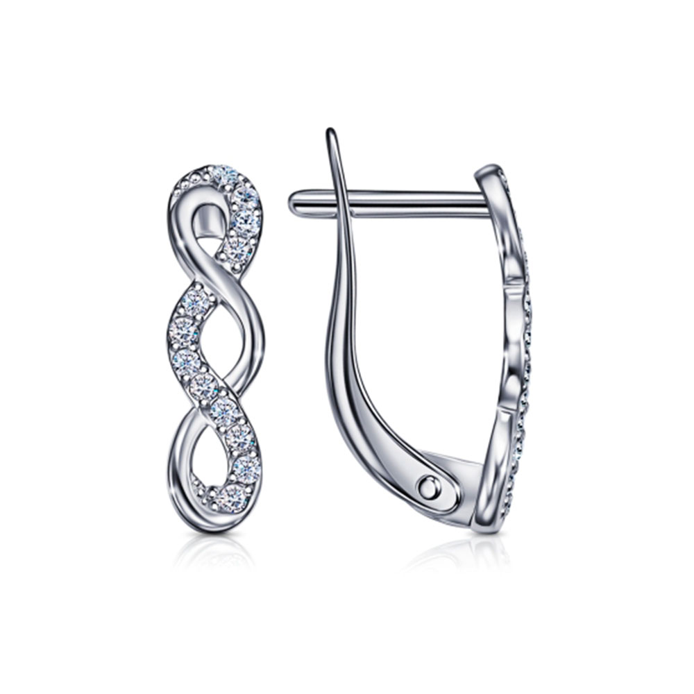 Cercei din argint  cu pietre Cubic Zirconia Incolor